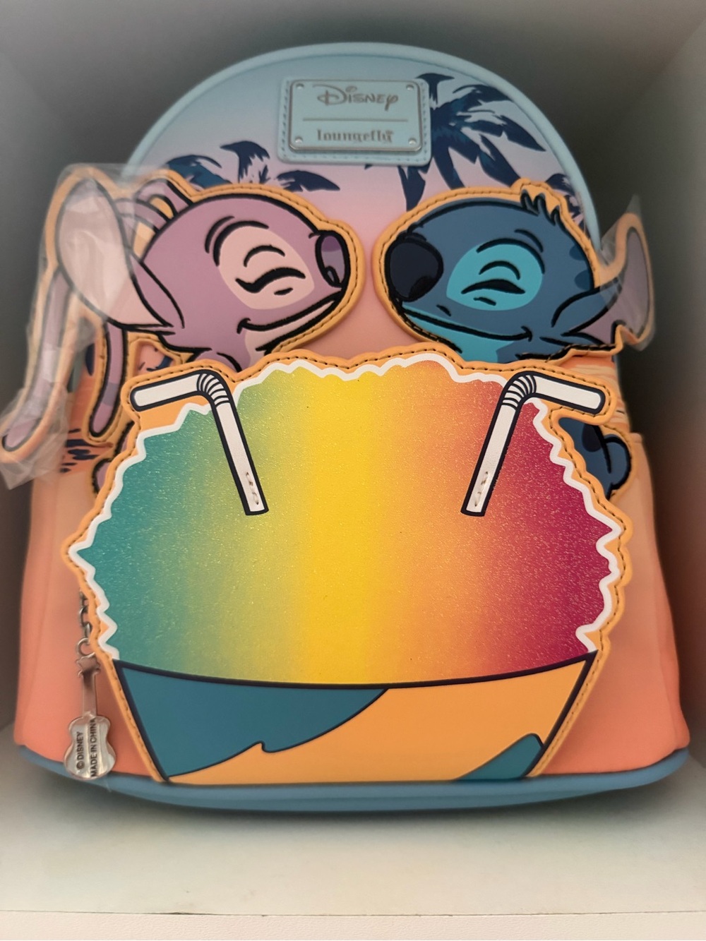 Loungefly Kids' Stitch & Angel Rainbow Snow Cone Mini Backpack - Multicolor